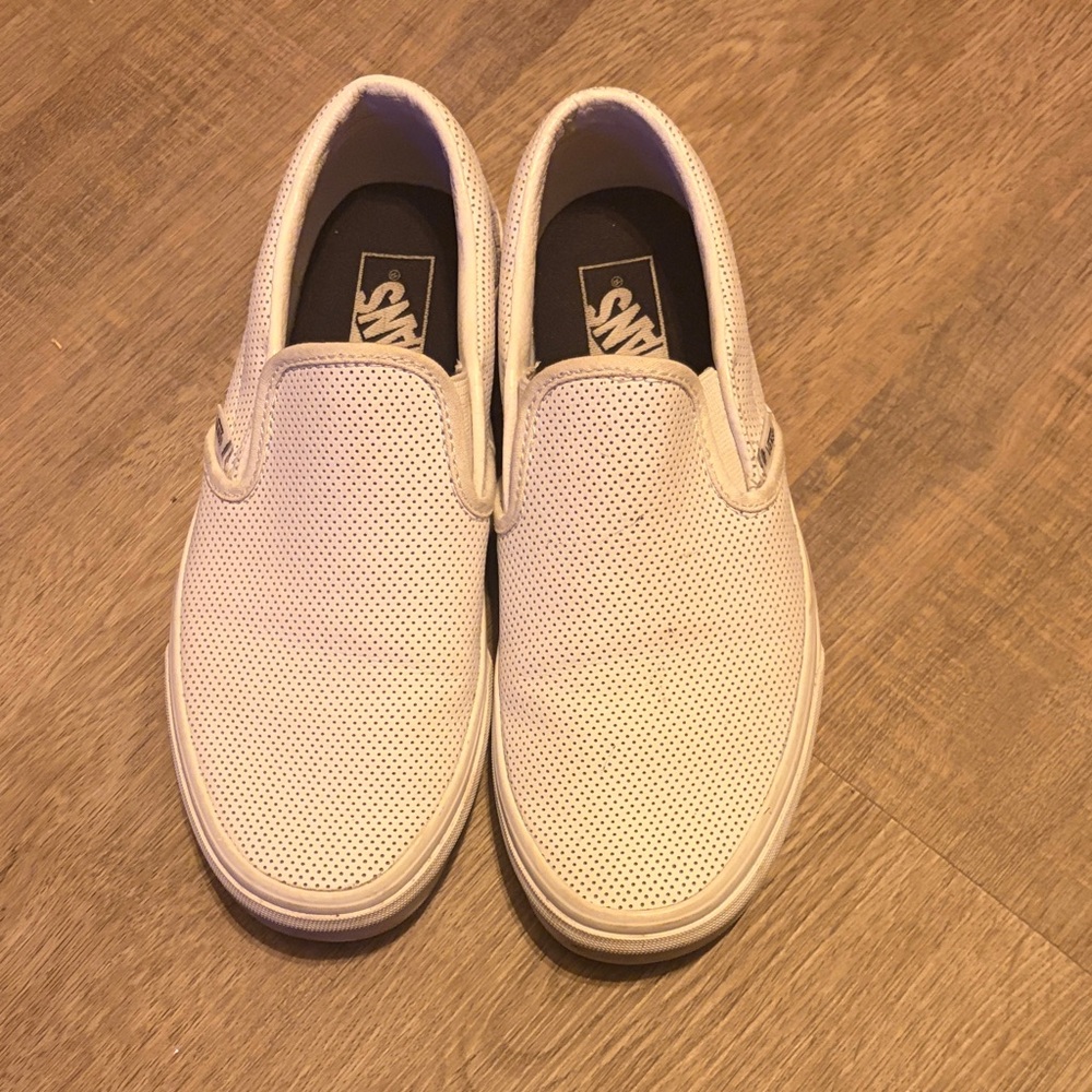 Vans Perforated White Slip-On Sneakers